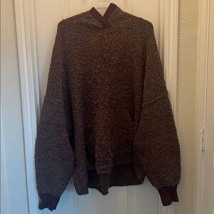 Free People Knit Trimmed Hoodie Sweater.